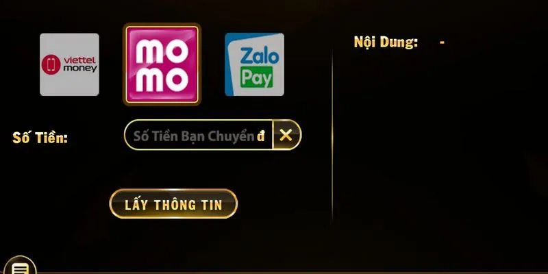 Nhật số tiền muốn nạp tại Go88 online