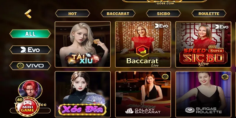 Chọn sảnh live casino hay nhất tại Go 88