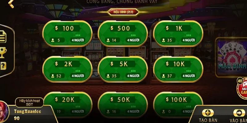 Tham gia tận hưởng cá cược kiếm tiền với game bài