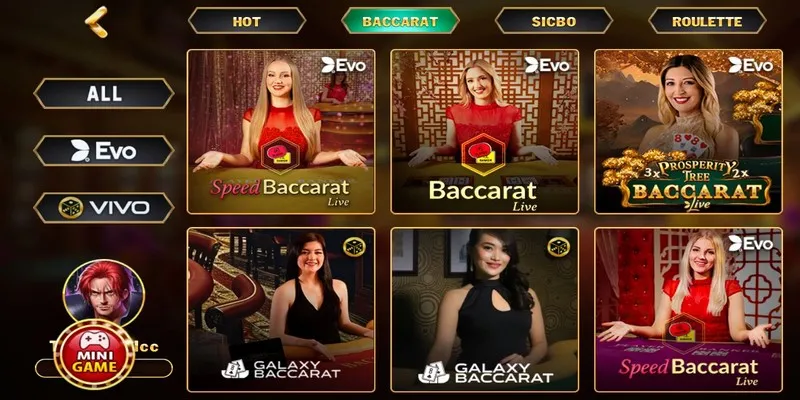 Game bài Baccarat đến từ sảnh cược EVO thuộc Go88