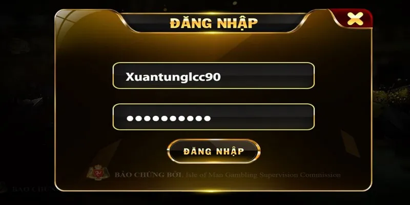 Đăng nhập tài khoản cá nhân của bạn tại nhà game