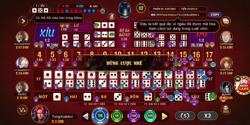 Đồ họa game cược Sicbo sinh động tại Go88 online